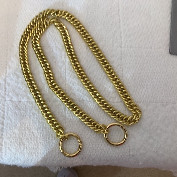 EUC Halston Heritage Black Leather suede shoulder crossbody gold chain - Picture 13 of 17